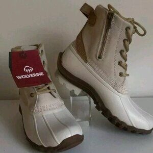 Wolverine Women's Torrent Waterproof Duck Boot Size 10  Ivory White RETAIL$160